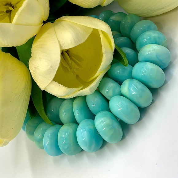 Peruvian Blue Opal Necklace 19" - Picture 7 of 11